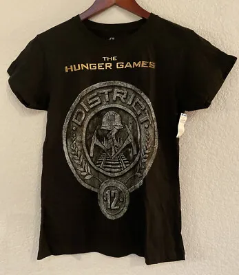 Buy The Hunger Games Size L Womens Black District 12 Graphic Short Sleeve TShirt New • 7.70£