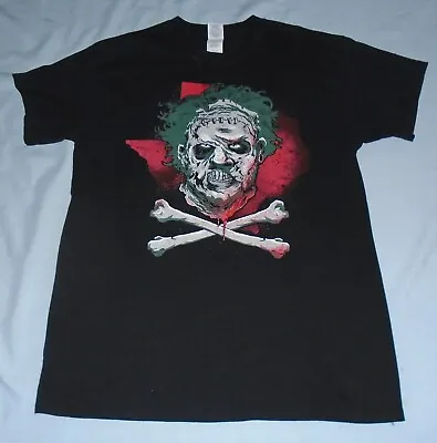 Buy Texas Chainsaw Massacre Leather Face Black T-Shirt Size Medium M Horror • 9.79£