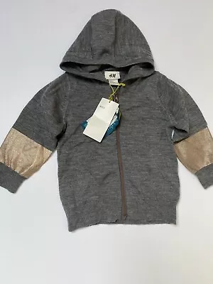 Buy H&M Baby 100% Wool Hoodie Age 9-12 Months New With Tags Girls Boys Metallic • 8£