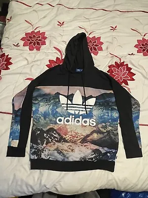Buy Adidas Originals Mountain Clash All Over Print Pullover Hoodie - Size UK 6 • 24.99£