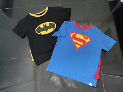 Buy GAP DC Superman & Batman T-shirts With Detachable Capes Age 3 • 4.99£