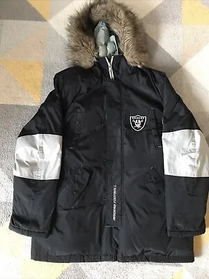 Buy Reebok NFL Raiders American Football Black Varsity Hooded Jacket - Large • 59.99£