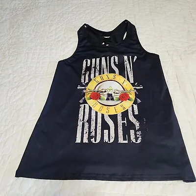 Buy Women's Black Guns And Roses Tank Top Sleeveless Shirt Size L/XL • 11.20£