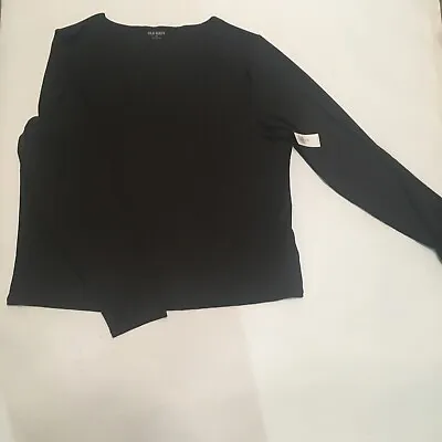 Buy Old Navy Long Sleeve Double Layer Sculpting Cropped T-shirt XXL Black • 7.56£