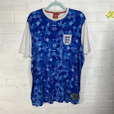 Buy England Football TShirt Size XXL National Team Blue The FA Tee Patterned Soccer • 26.99£