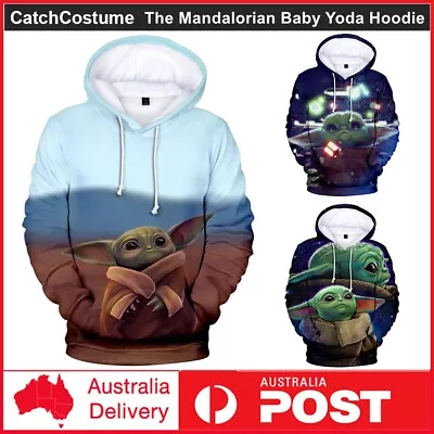 Buy Star Wars The Mandalorian Baby Yoda Hoodie Sweatshirt Pullover Jumper Coat • 22.69£