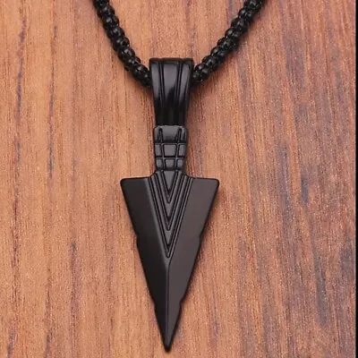 Buy Cool Spearpoint Arrowhead Pendant Necklace Stainless Steel Jewelry For Men Boys • 3.99£