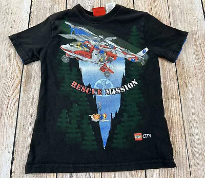 Buy Lego City Rescue Mission Helicopter Kids Boys Black T Shirt Size Small 6/7 • 9.45£