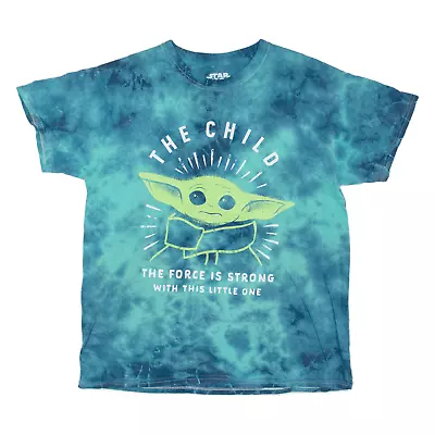 Buy STAR WARS The Child Mens Tie Dye T-Shirt Blue M • 9.99£