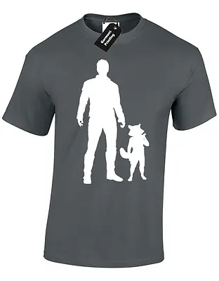 Buy Guardians Star Lord + Rocket Mens T Shirt Infinity Groot Wars Comic Drax • 8.99£