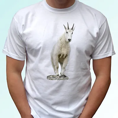 Buy Mountain Goat White T Shirt Animal Tee Top Design - Mens Womens Kids Baby Sizes • 9.99£