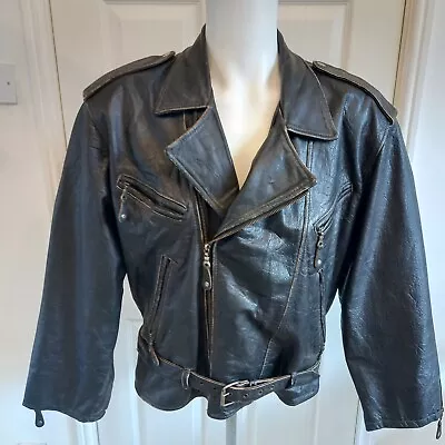 Buy Vintage Gipsy By Mauritius Leather Jacket Cruiser Biker Brown/black 44  L 412 • 55£
