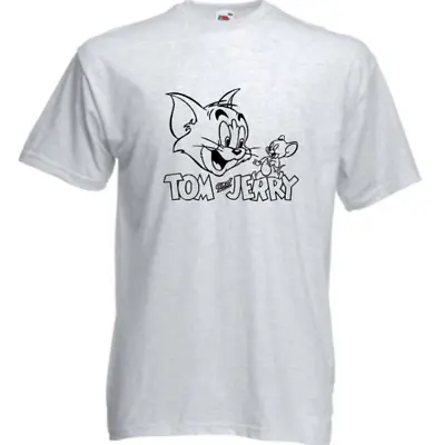 Buy Tom And Jerry Men's T Shirt White Or Grey Small -2xl Ladies 6-20 New Uk Cartoon • 8.99£