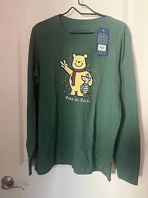 Buy Nwt Life Is Good Winnie The Pooh Piglet Christmas Long Sleeve T-shirt Womens Xl • 0.78£