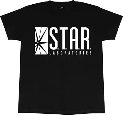 Buy DC Comics The Flash Star Labs Logo Boyfriend Fit T-Shirt, Womens, Black, XL • 4.99£