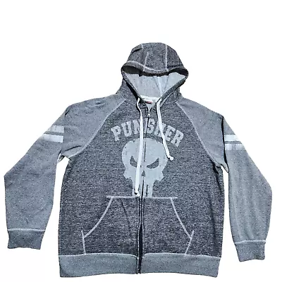 Buy Punisher Full Zip Hoodie XL Gray Women Everyday Simple Casual Basic Marvel • 17.63£