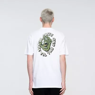 Buy SANTA CRUZ TIL THE END HAND WHITE L Skate T-Shirt Street Wear RAD LIFE STYLE Wow • 29.99£
