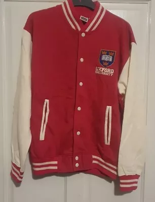 Buy Oxford University Vintage Varsity Bomber Jacket | Pink & White - Small • 13£