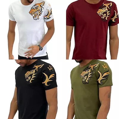 Buy Mens Tiger Urban T Shirts, Bling Rhinestone Hip Hop Tees • 16.99£