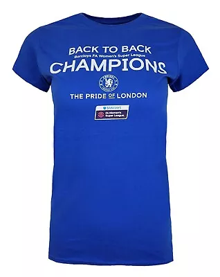 Buy Chelsea FC Football T Shirt Womens 10 Team Crest CHT4 • 7.99£