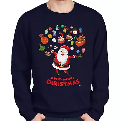Buy 1Tee Mens Merry Christmas Father Christmas Surrounded By Favourites Jumper • 19.99£