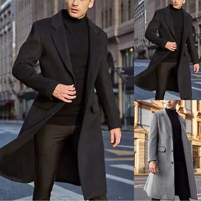 Buy Mens Blazer Suit Trench Coat Formal Work Business Long Jacket Overcoat Tops • 13.99£