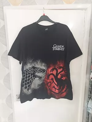 Buy Mens 'Game Of Thrones' T- Shirt. Cotton. Red/Silver On Black.Size 3XL (51-53 ) • 7.50£