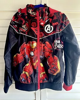 Buy DESIGUAL Ironman Marvel Boys Windbreaker Jacket Black/Red 7-8 Years 128cm • 25£