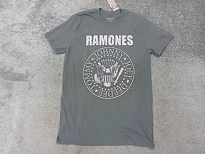 Buy RAMONES PINK SEAL Womens T Shirt Grey Cotton Uk Size Small • 3.99£