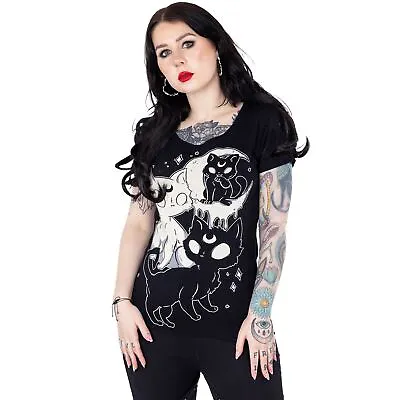 Buy Cupcake Cult Midnight Kitty T Shirt Ladies Black Goth Emo Punk Alternative Cat • 17.99£