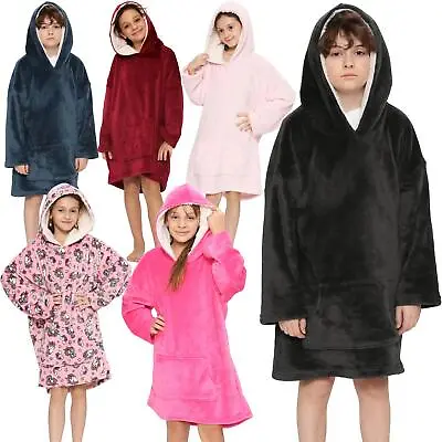 Buy Kids Girls Boys Oversized Hoodie Snuggle Blanket Super Soft Warm Fleece • 10.99£