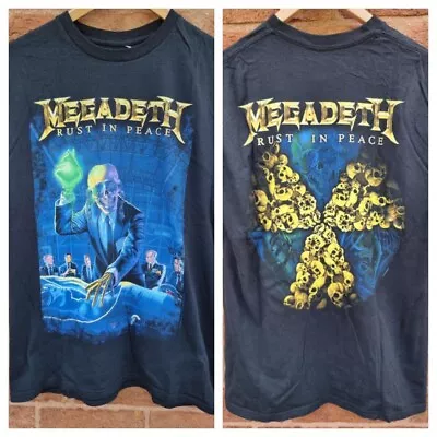 Buy Megadeth T Shirt Rust In Peace Official Merch 2020 Back Print Black MEDIUM  • 19.99£