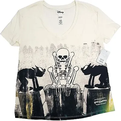 Buy Disney Store The Skeleton Dance Ladies T-Shirt Silly Symphony XL X-Large Cream • 19.99£