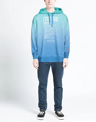 Buy RRP€537 VERSACE JEANS COUTURE Sweatshirt Size M Print Logo Long Sleeves Hooded • 22£