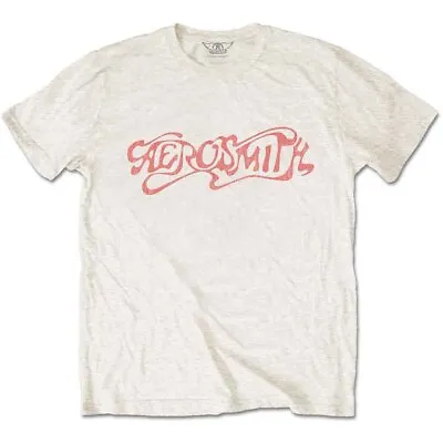 Buy Aerosmith T-Shirt Logo Band New Natural Official • 14.95£