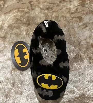 Buy Bat Man Boys Soft Slipper Socks , Size 12/13 Uk , Eu31/32, New With Tag • 4.99£