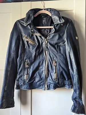 Buy Gypsy Women's Blue Leather Jacket Size S • 55£
