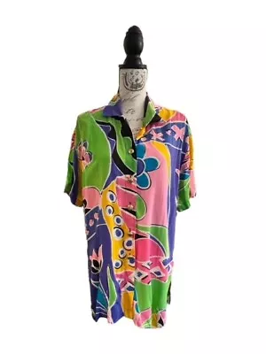Buy ESCADA Margaretha Ley Vintage SILK Blouse Size 40 US 10 Art Deco Colorful 80s • 62.45£