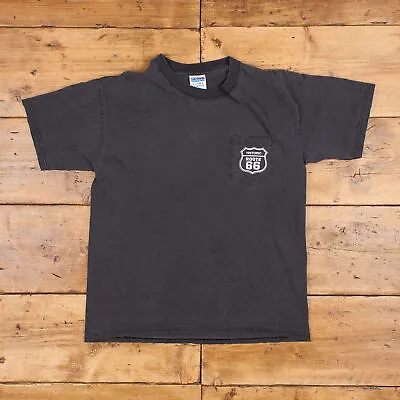 Buy Vintage Gildan Graphic T Shirt Large 90s Route 66 Grey Tee • 18.74£