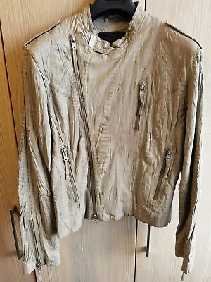 Buy Tuesday Night Band Practice, Taupe Leather Jacket, 100% Leather, Size S • 520£