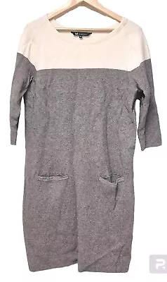 Buy Crew Clothing Pockets Artist Smock Jumper Dress Size 16 14 18 Grey Ivory Wool • 13.50£