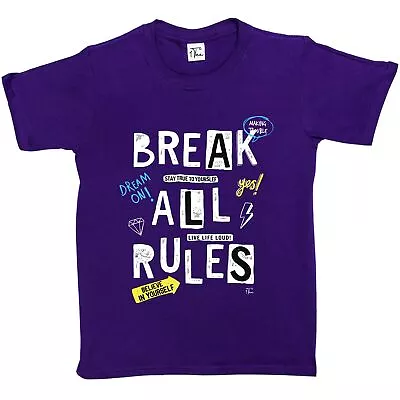 Buy 1Tee Kids Girls Break All Rules  T-Shirt • 5.99£