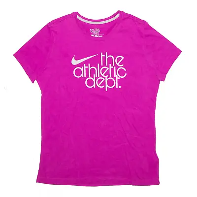 Buy NIKE Womens Atheletic Dept Sports Purple Slim Short Sleeve T-Shirt XL • 11.99£