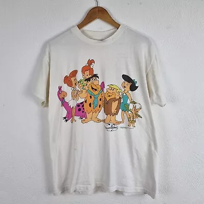 Buy Vintage The Flintstones T Shirt Mens Large White Single Stitch 1994 Graphic • 39.95£