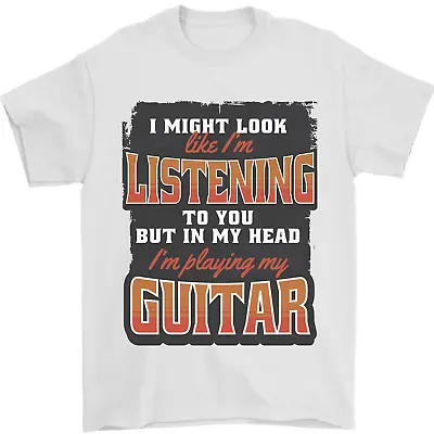 Buy In My Head I'm Playing Guitar Acoustic Electric Mens T-Shirt 100% Cotton • 7.99£