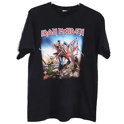 Buy Vintage Iron Maiden T Shirt Size Large Eddie The Trooper Retro Flag Concert Band • 18.50£