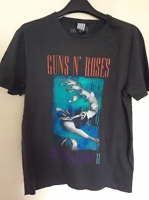 Buy AMPLIFIED Mens Guns And Roses USE YOUR ILLUSION UK M Charcoal Water T-Shirt • 15£