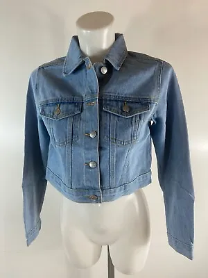 Buy Ladies Ex Dorothy Perkins TALL Light Blue Denim   Crop Jacket Size 12-20 • 21.95£