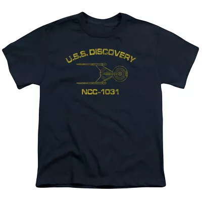 Buy Star Trek Discovery Discovery Athletic Kids Youth T Shirt Licensed SciFi TV Navy • 13.85£