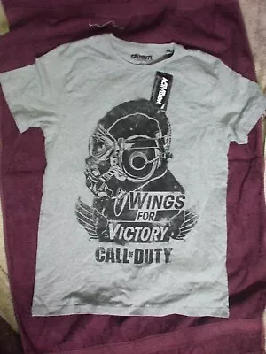 Buy Mens Call Of Duty T Shirt Grey Wings For Victory Pilot T.Shirt - Size M • 7.99£